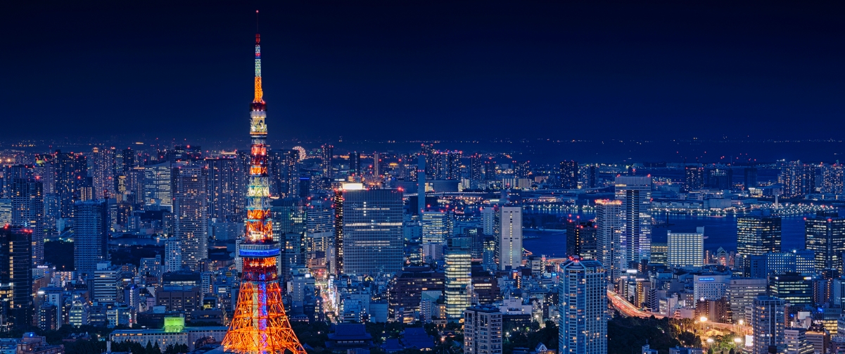 日本东京塔夜景3440x1440壁纸