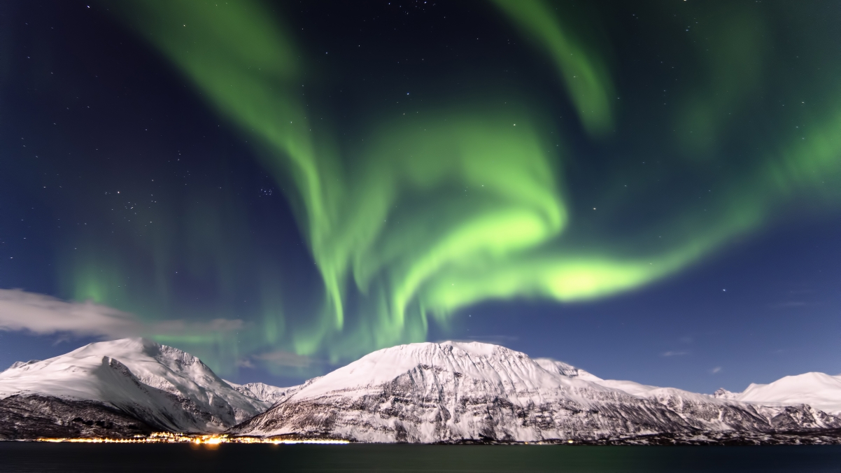 挪威星空极光风景4k壁纸