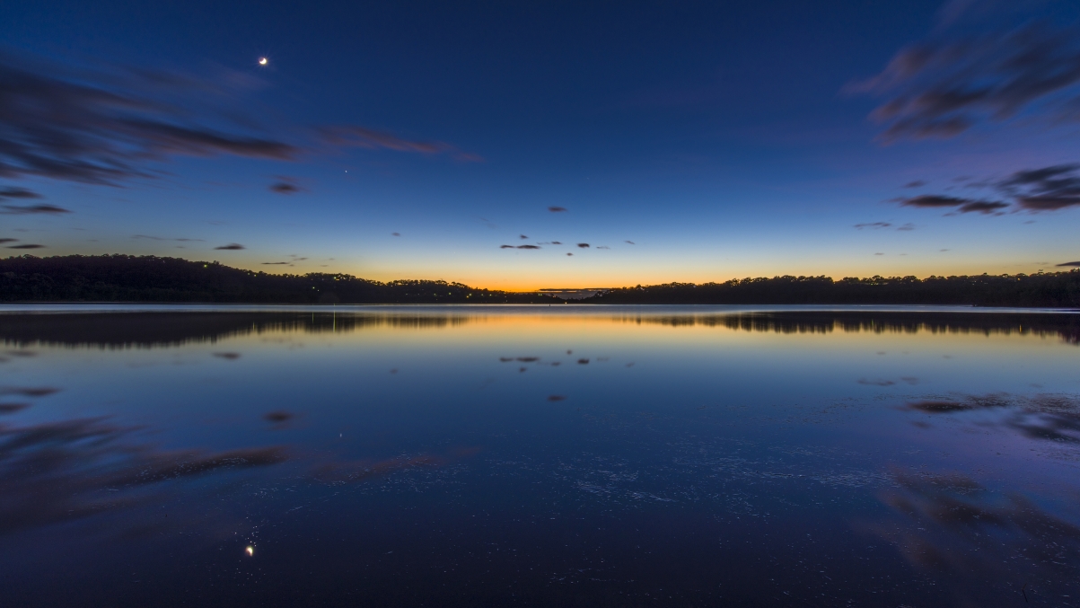 澳大利亚悉尼 Narrabeen湖 黎明 5K风景壁纸