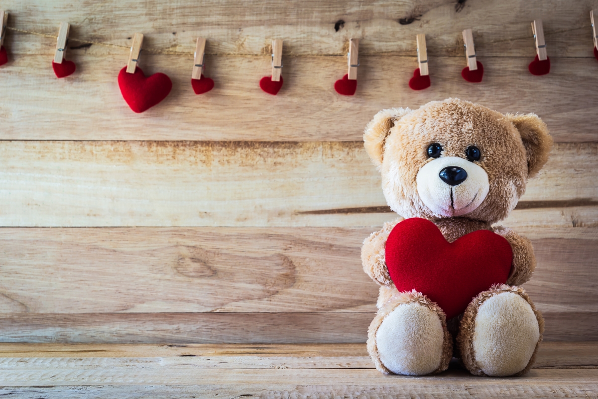 爱心 爱情的浪漫甜蜜 玩具熊4K壁纸图片