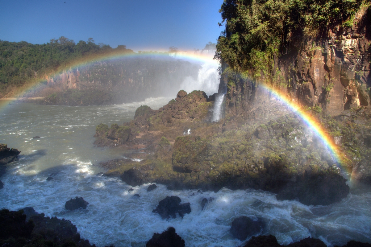 阿根廷伊瓜苏瀑布 彩虹 4K风景壁纸图片