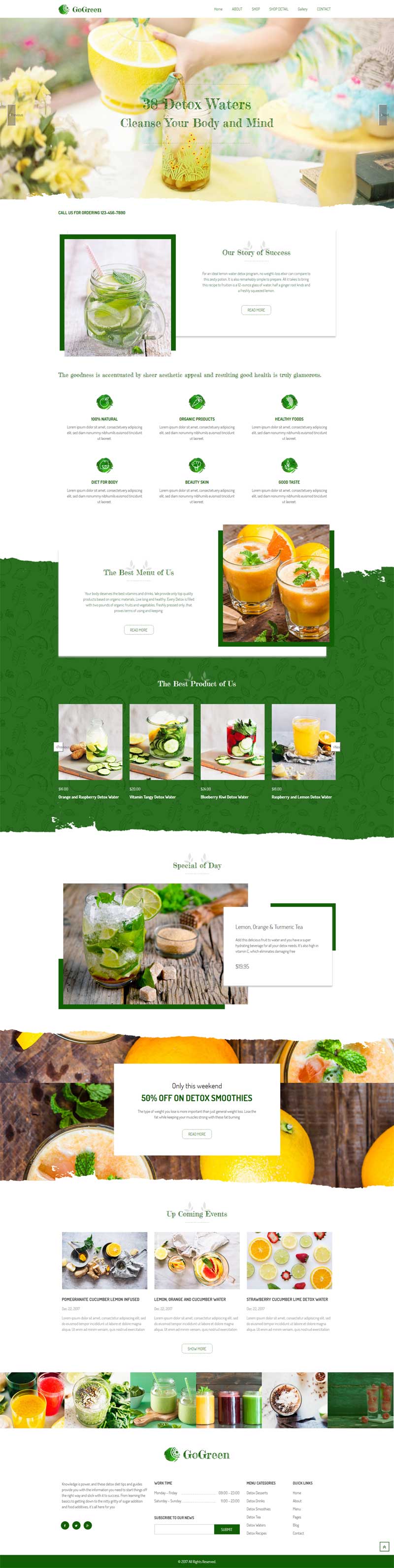 绿色的水果饮料店铺介绍网站模板html下载