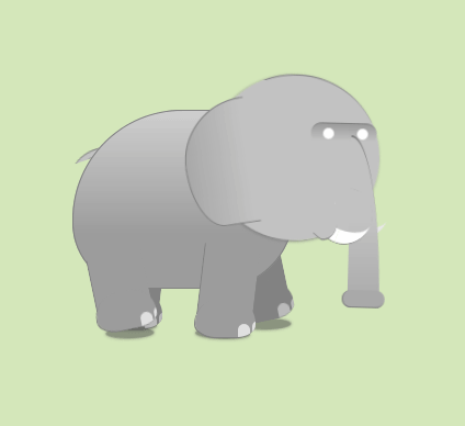 纯css3绘制大象走路动画特效