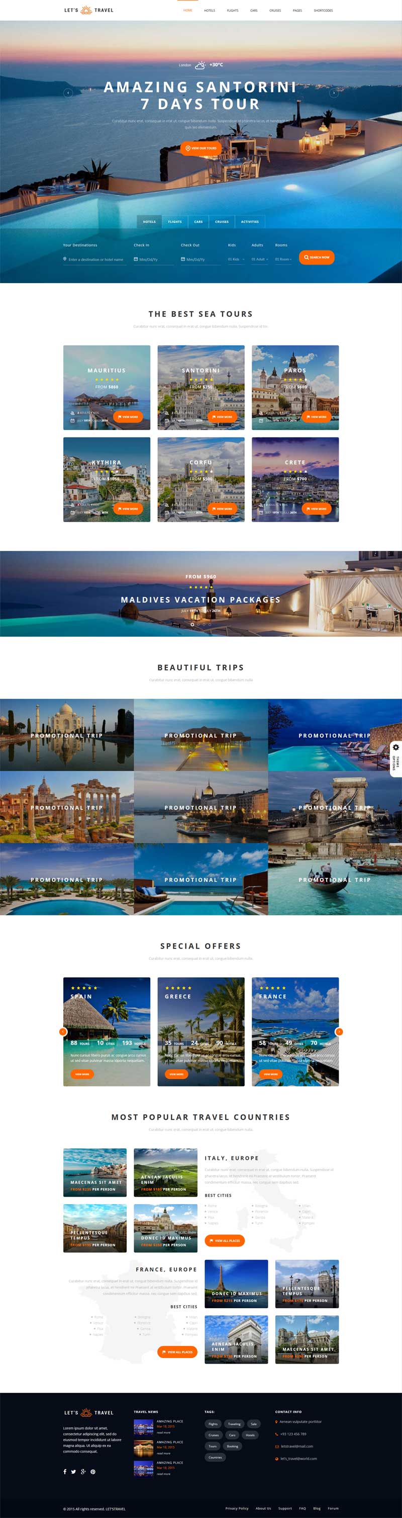 大气响应式的旅游酒店在线预订网站模板