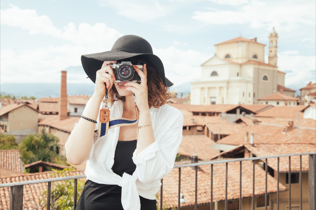 摄影师 旅游 拍照 相机 摄影 旅行 女孩 5K壁纸