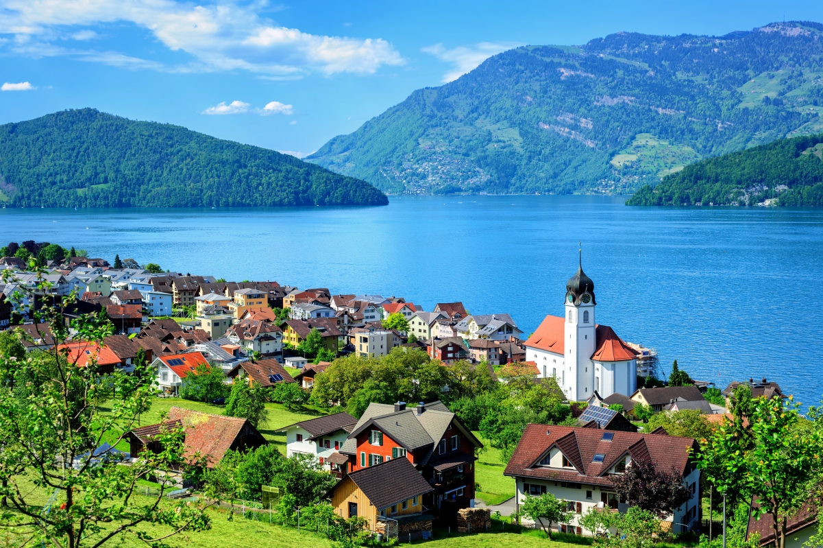 瑞士卢塞恩湖4K风景壁纸