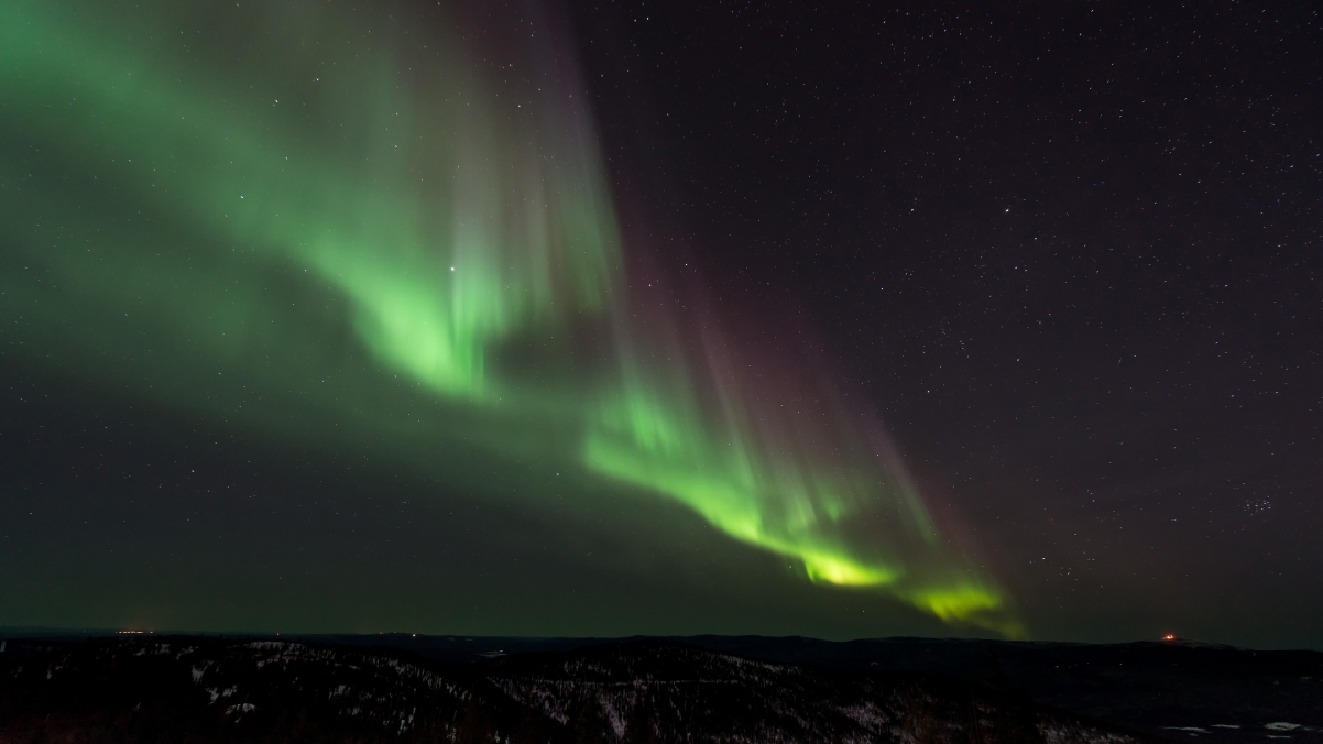 极光 北部 自然 夜 天空 瑞典 欧洲 星空 4K壁纸