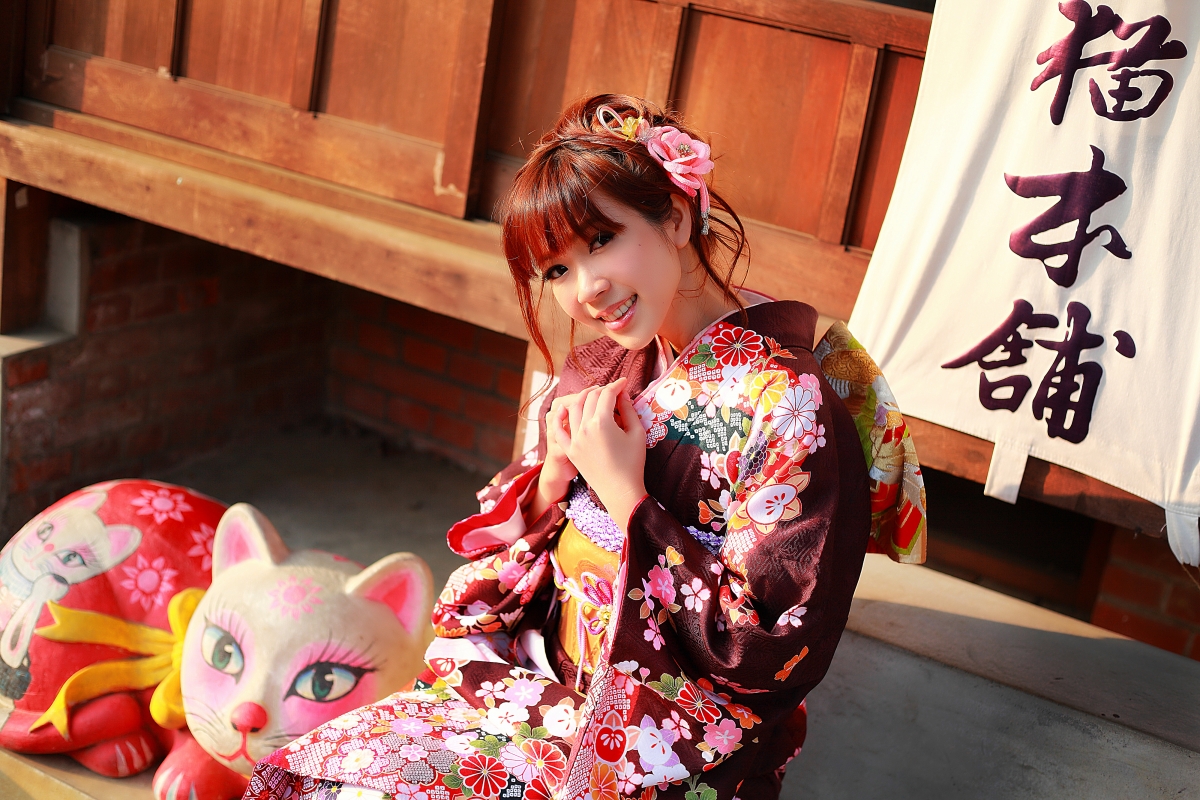 日本和服美女微笑4K壁纸