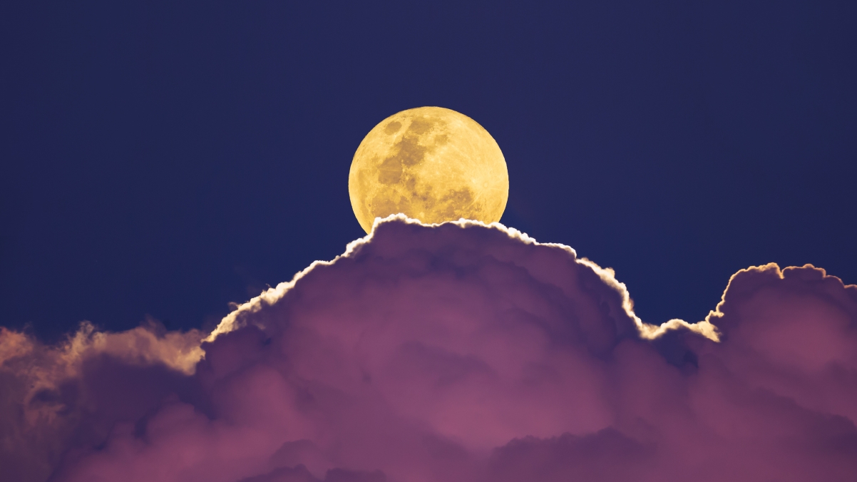 月亮,云,自然风景4K壁纸