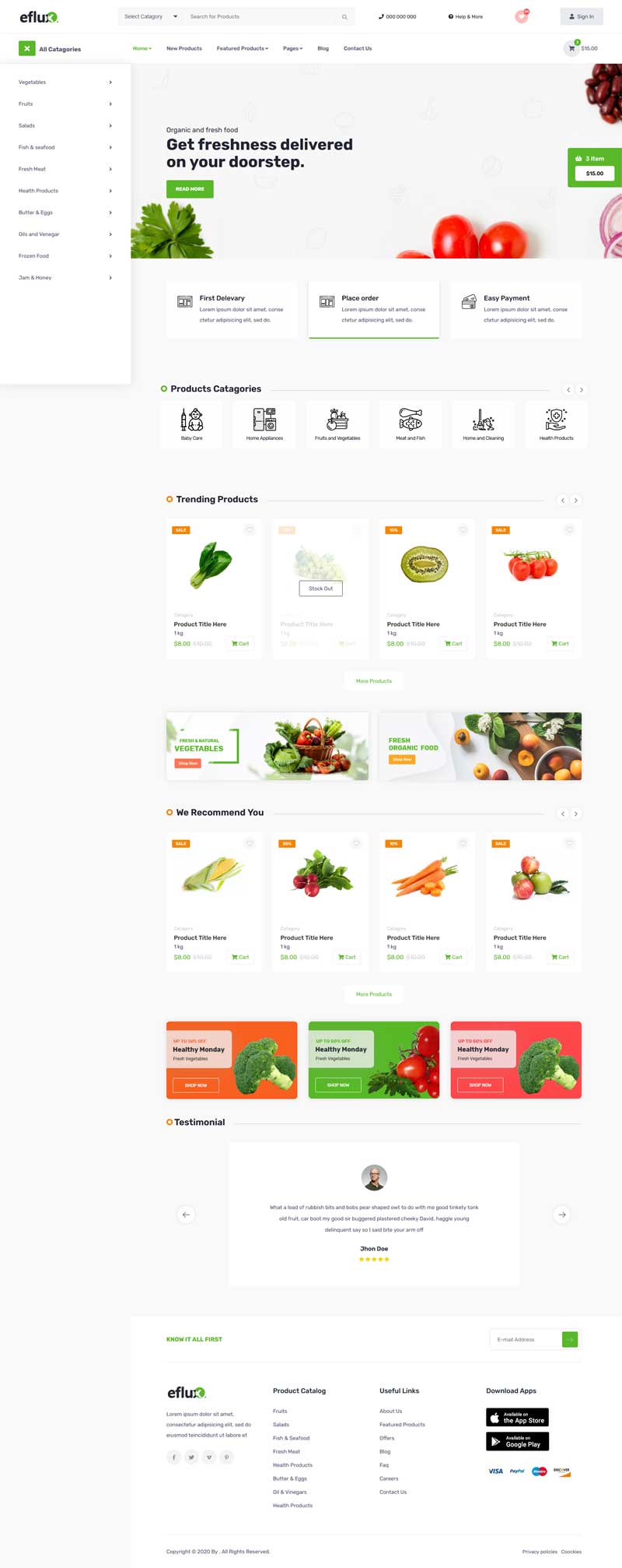 农产品蔬菜水果电商网站模板