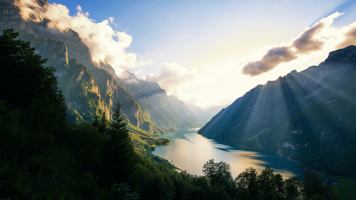 瑞士 天然湖泊 4K风景壁纸