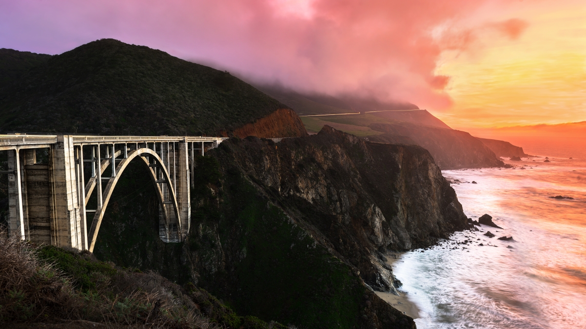 美国加州比克斯比大桥4K风景壁纸