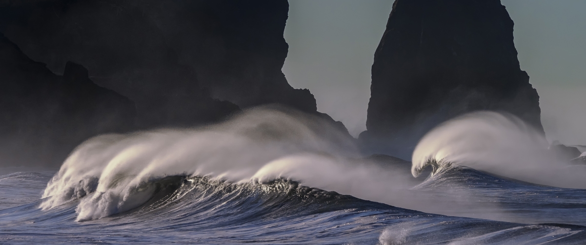 太平洋沿岸海浪风景3440x1440壁纸