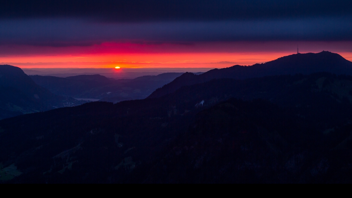 德国巴伐利亚州 山 日落4K风景壁纸
