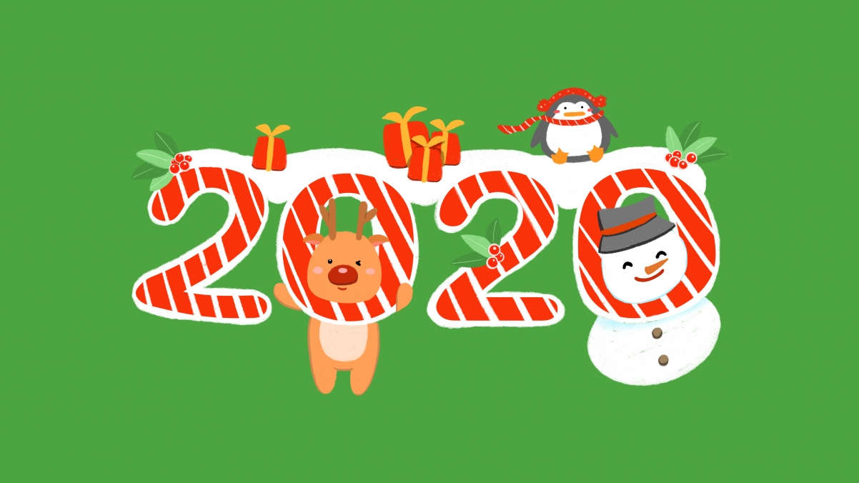 可爱2020年圣诞节4k壁纸3840x2160