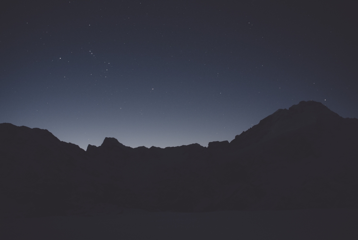 夜晚的山 星空 风景 4K壁纸