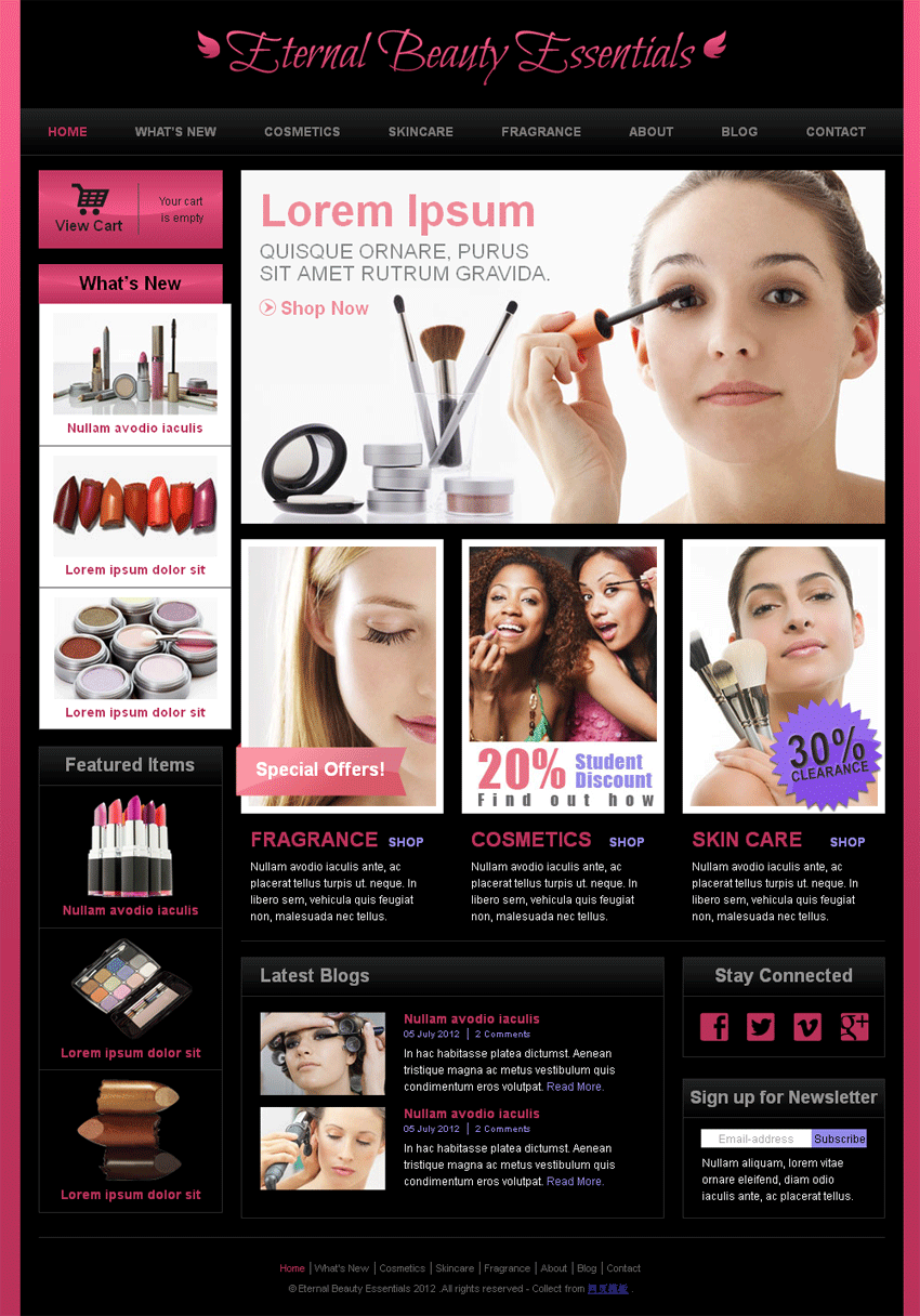 国外化妆品购物网站模板html全站下载