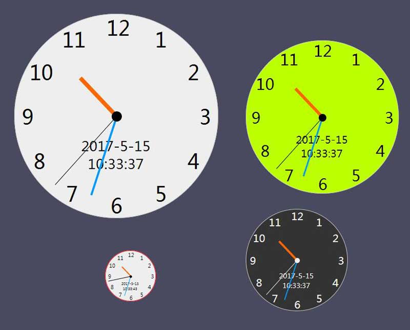 js时钟插件4种日期和数字时钟样式代码