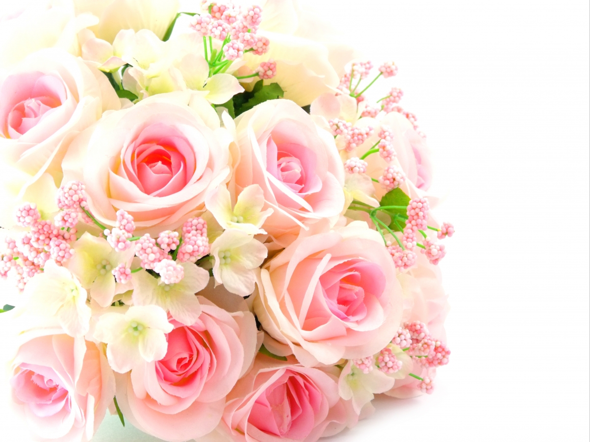 粉红色玫瑰,鲜花,花束,高清图片