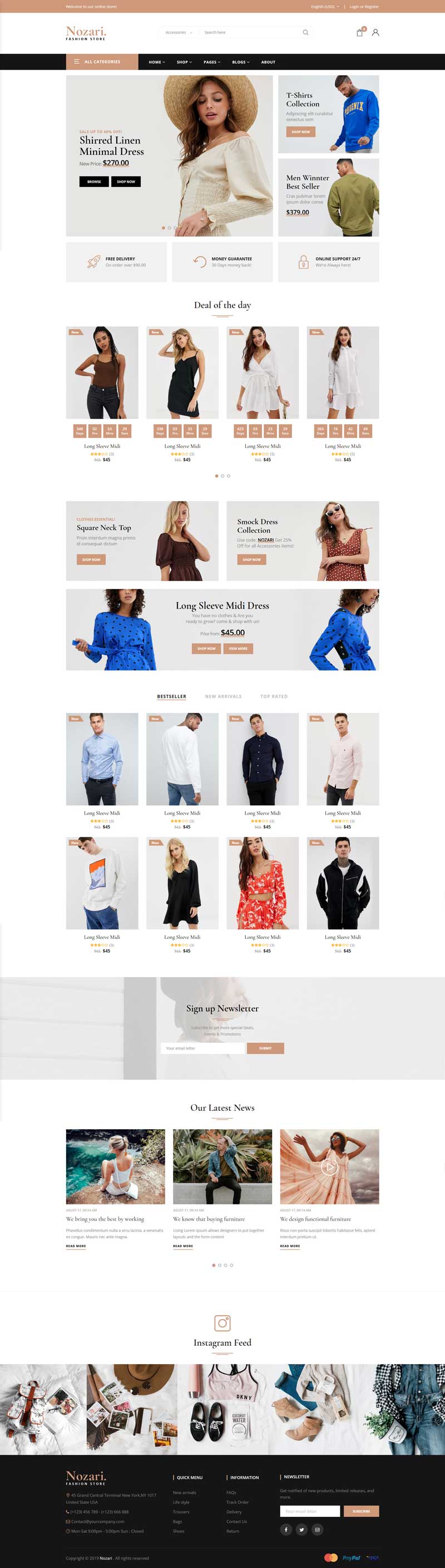 实用的时装购物商店网页模板