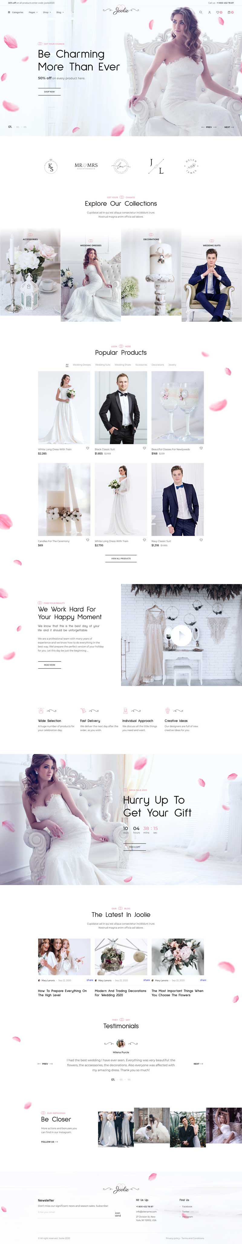婚礼摄影定制商店网站HTML模板