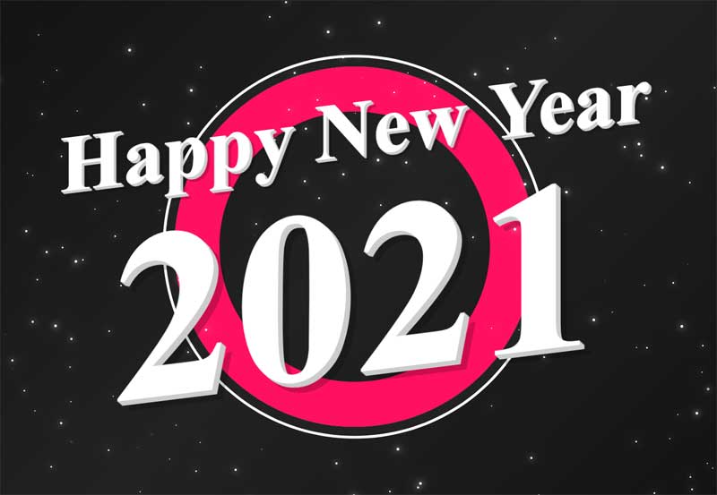 2021新年快乐星星闪烁背景动画特效