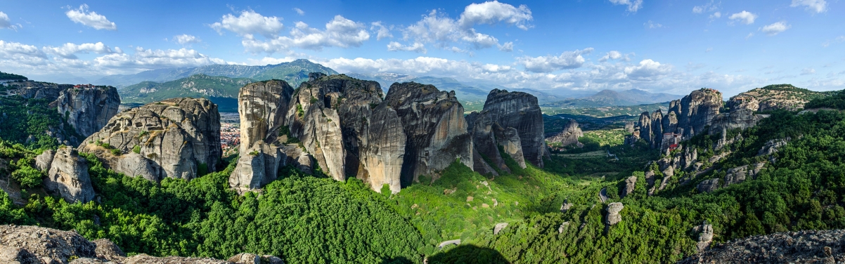 希腊砂岩岩层绝美风光，高清4K壁纸，3840x1200分辨率，免费下载