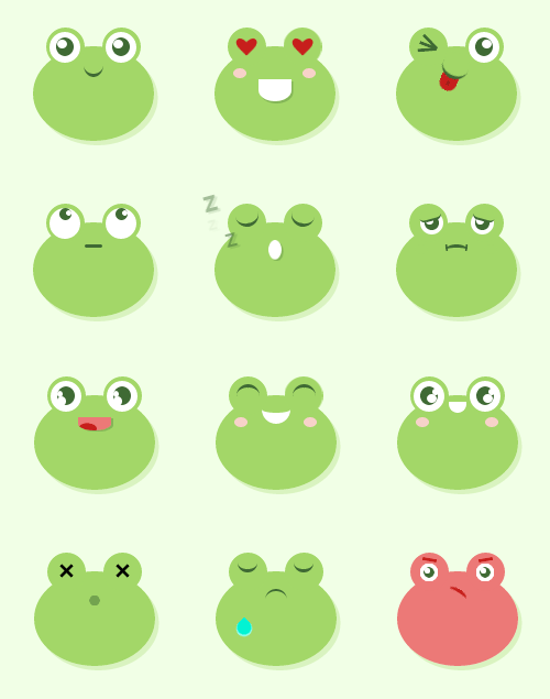 纯css3绘制可爱青蛙表情动画特效