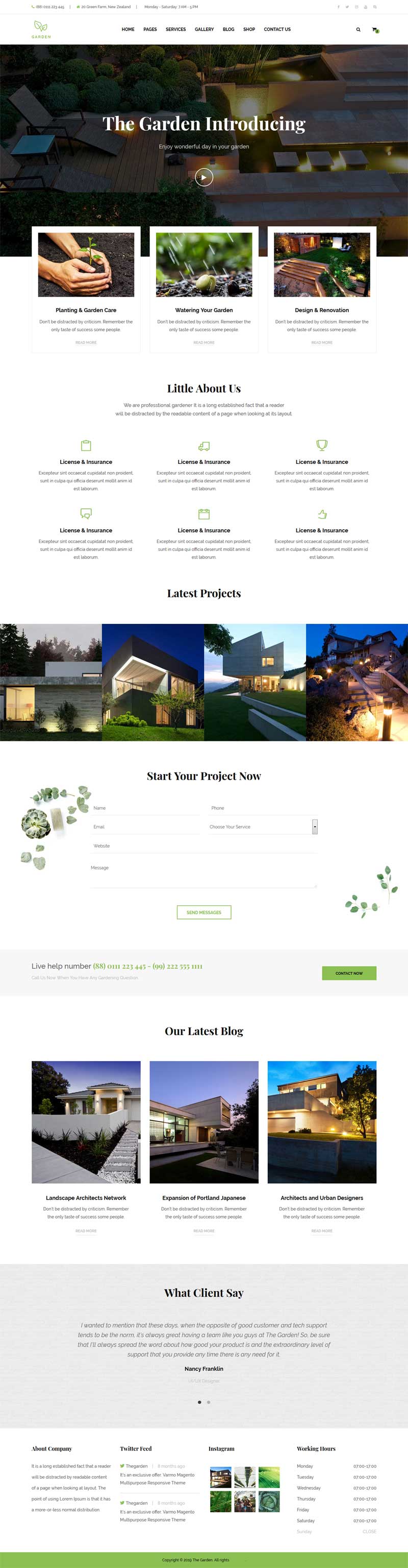 Bootstrap园林绿化公司网站模板