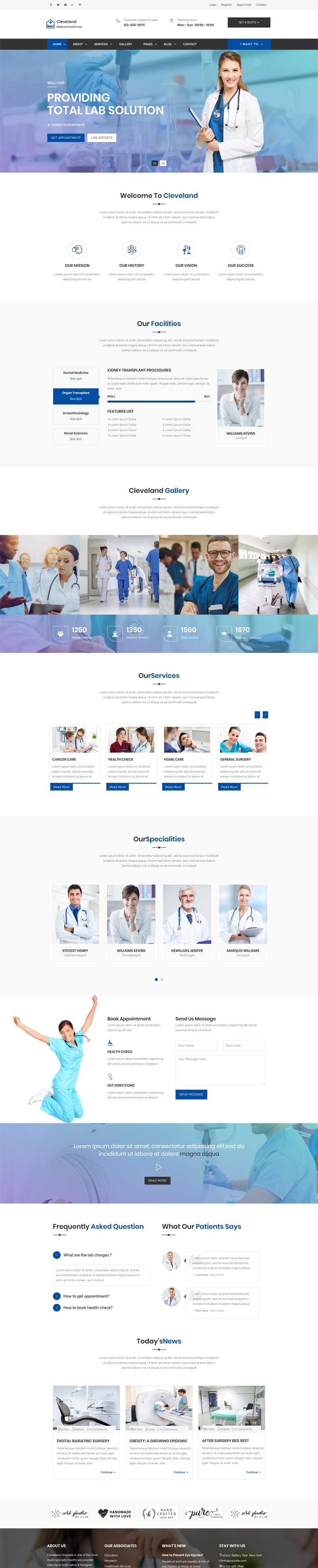 bootstrap医疗健康体检机构网站模板