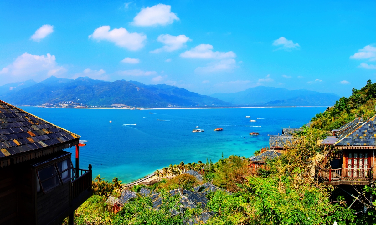 海南三亚陵水海景鸟瞰高清风景图片