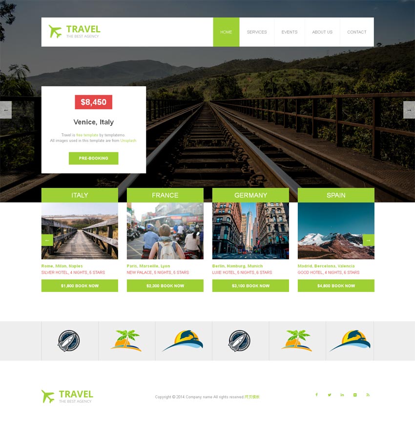 绿色的旅行社旅游网站模板html整站下载