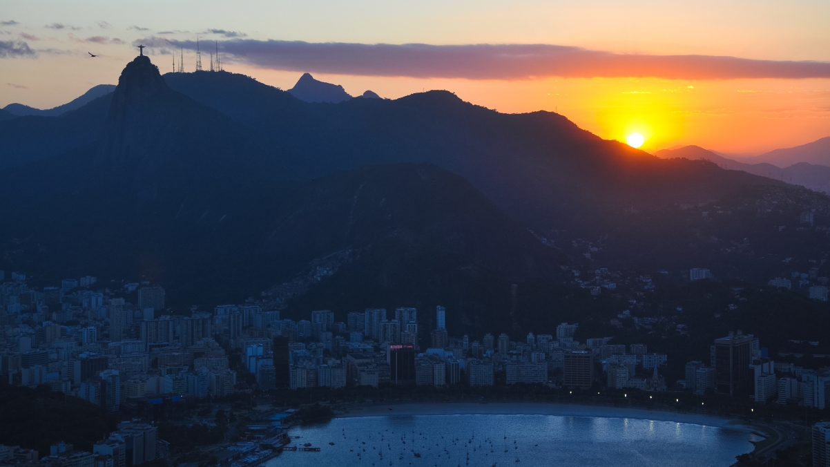 里约热内卢日落4k风景壁纸