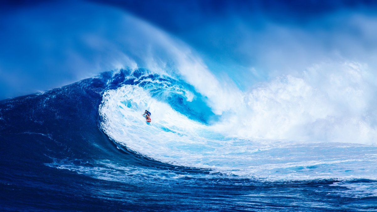 美丽的蓝色海洋大海海浪4K风景壁纸