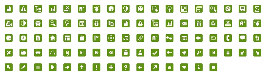 75个绿色网页功能小图标素材