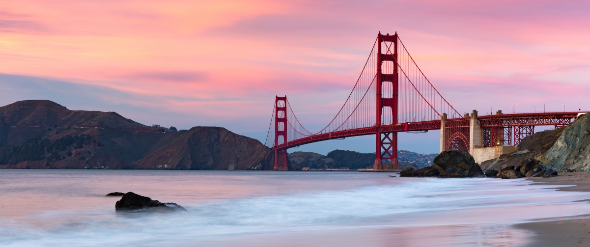 美国旧金山的金门大桥3440x1440风景壁纸