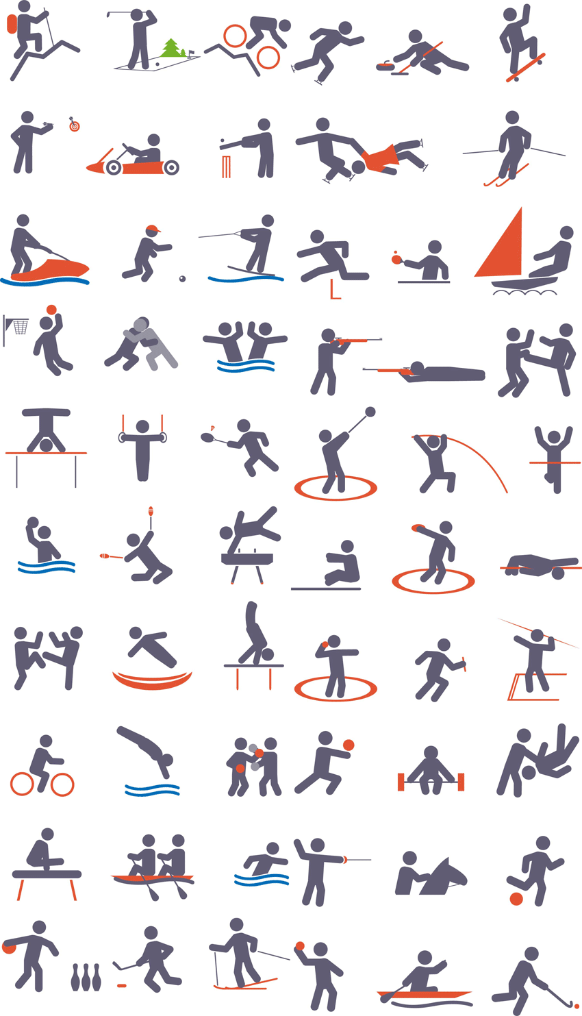 奥运会体育运动图标大全AI素材
