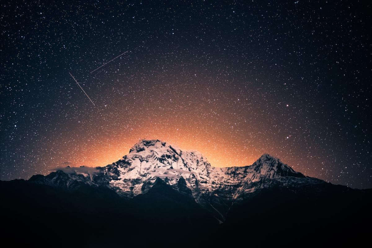 安纳普尔纳山 夜晚 星空 4K风景图片