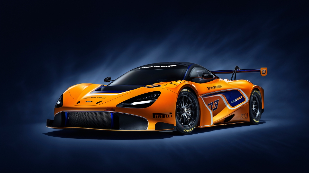 McLaren 720S GT3 橙色炫影，高清4K壁纸，极致画质3840x2160免费下载