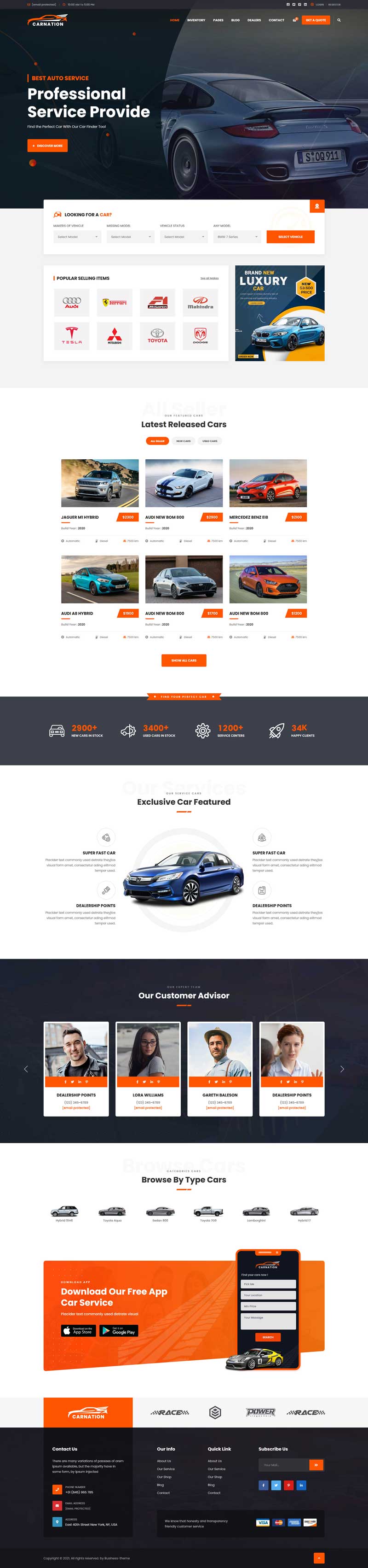 汽车销售租赁平台网站模板