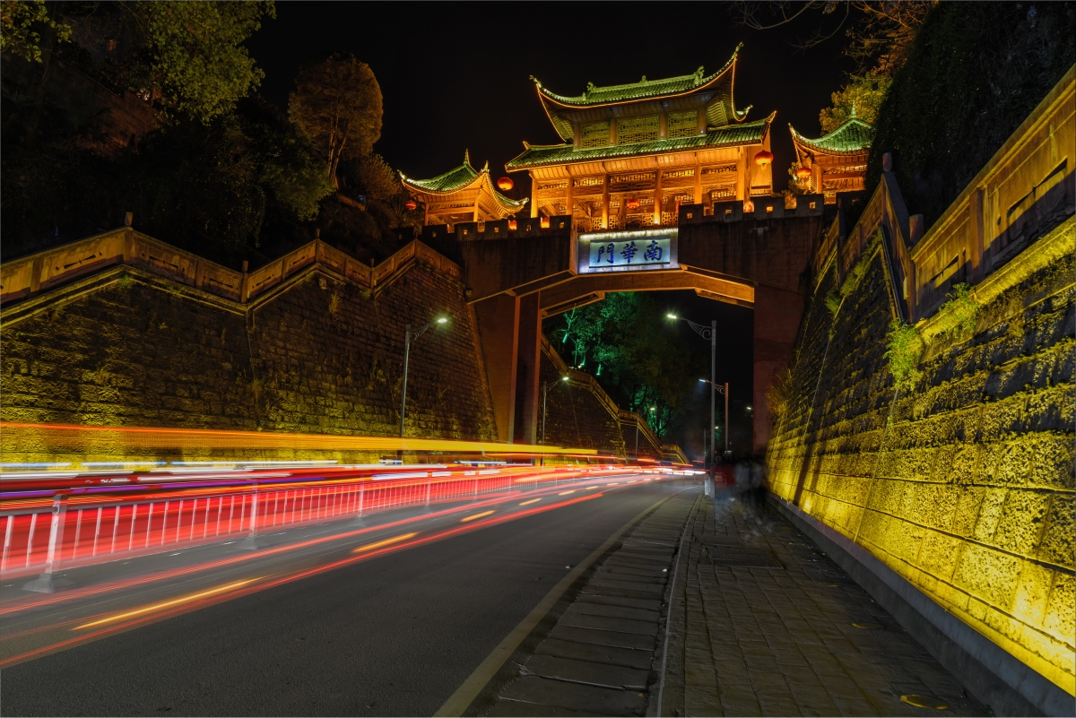 凤凰古城夜景4k图片