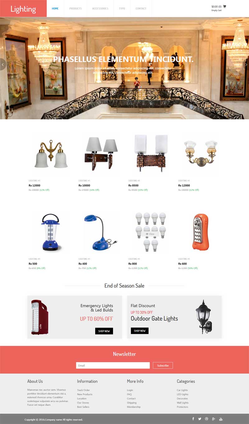 大气的灯具装饰公司网站html模板