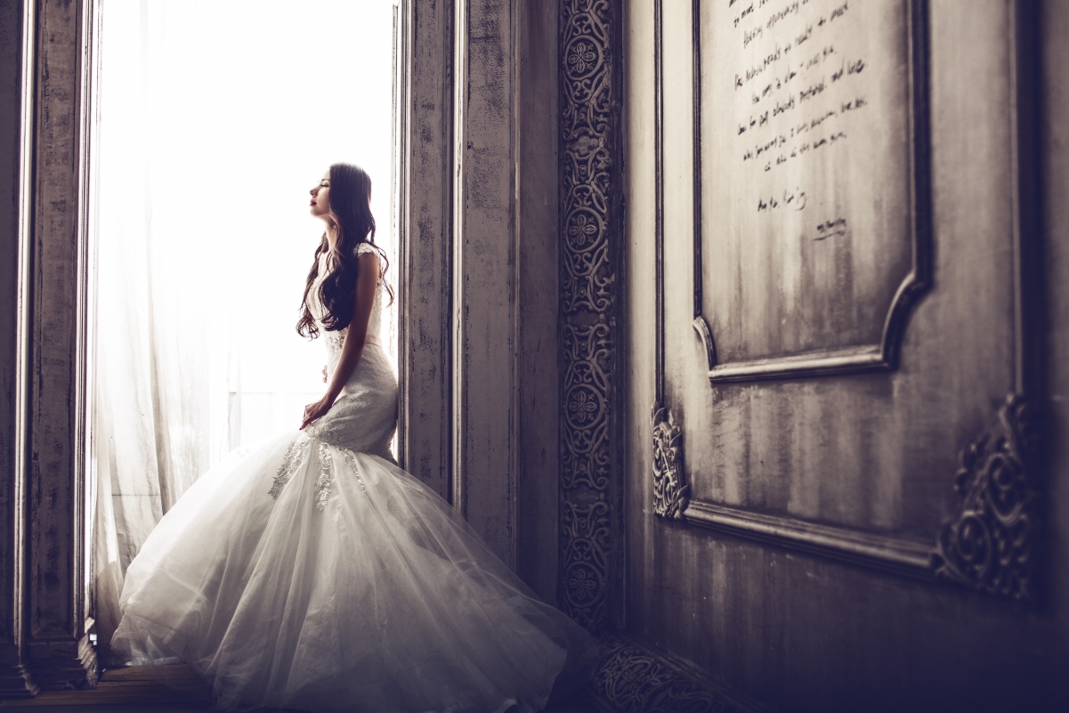婚纱 城堡 新娘4K图片