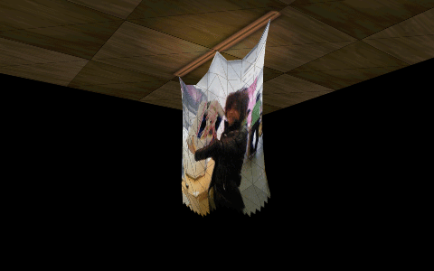 html5 3d展示天花板悬挂衣服飘动动画特效代码