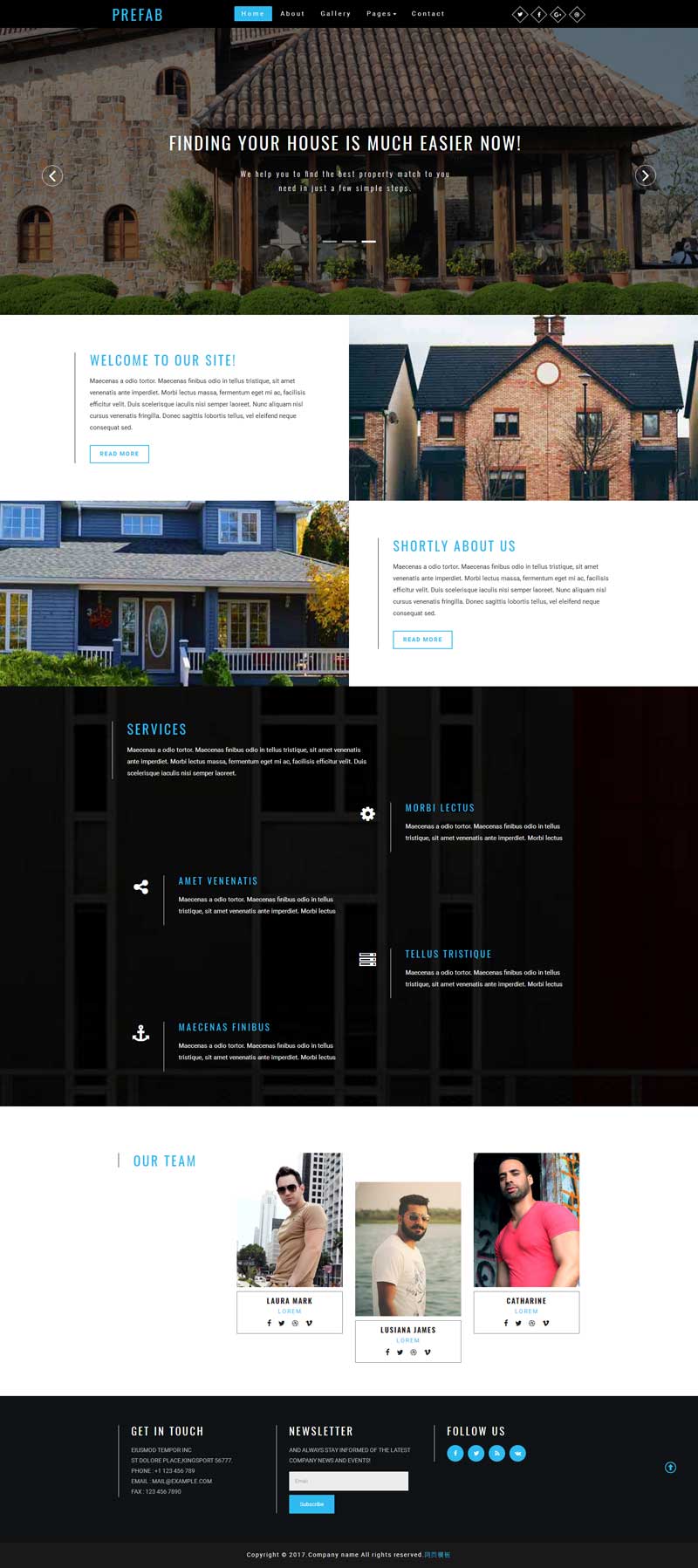 黑色的国外别墅出租信息网站静态模板