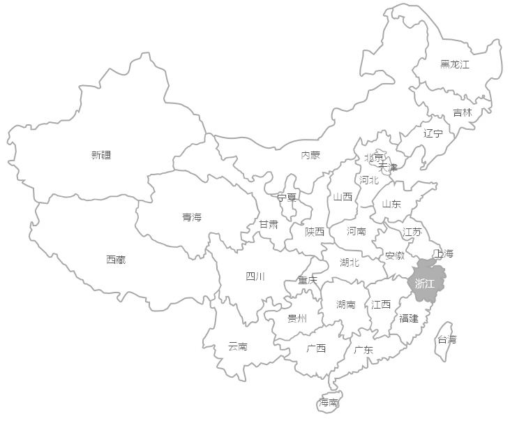 jQuery绘制中国省份地图样式代码