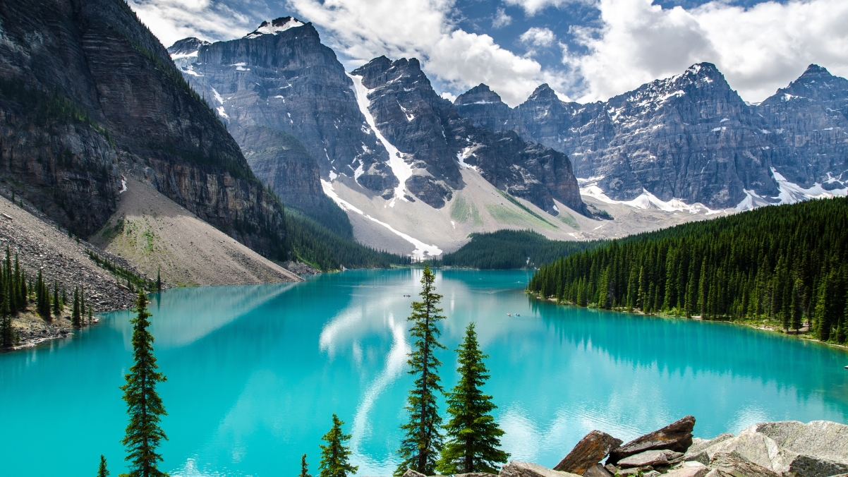 加拿大班夫国家公园 冰碛湖4K风景壁纸 3840x2160