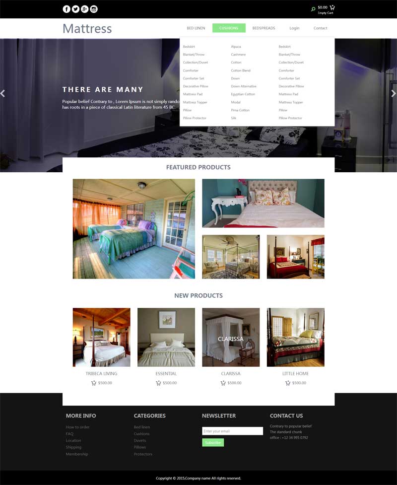 简单的酒店网上房间预订网页模板