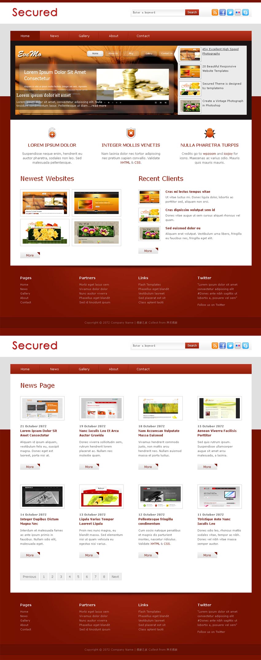 红色的IT互联网公司网站模板html整站下载