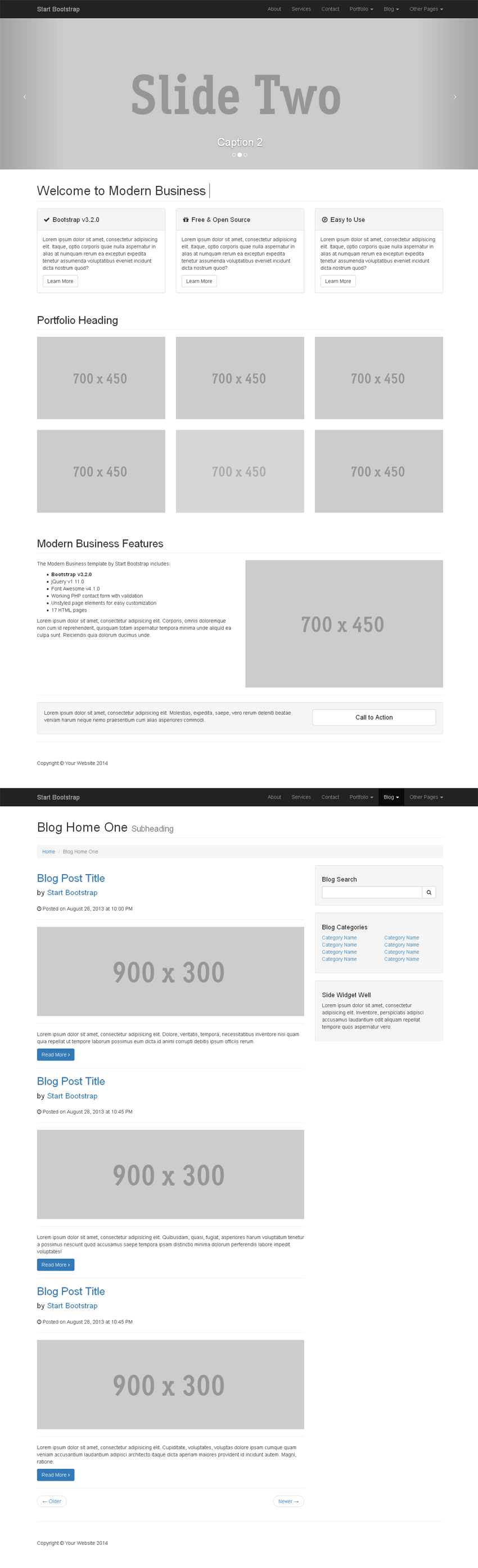 简洁实用的bootstrap响应式灰色网站模板下载